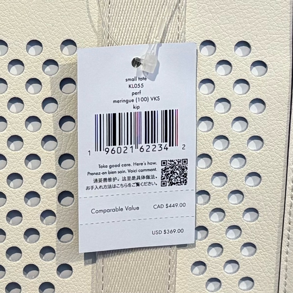 Kate Spade NWT Kip Perforated Leather Tote in Meringue Cream - Picture 11 of 11